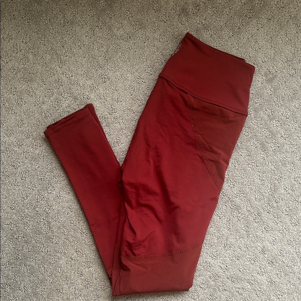 Red High-Waisted Leggings